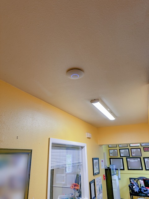 Access point in the classroom hallway
