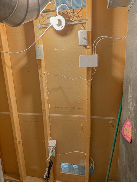 Cable runs inside the wall