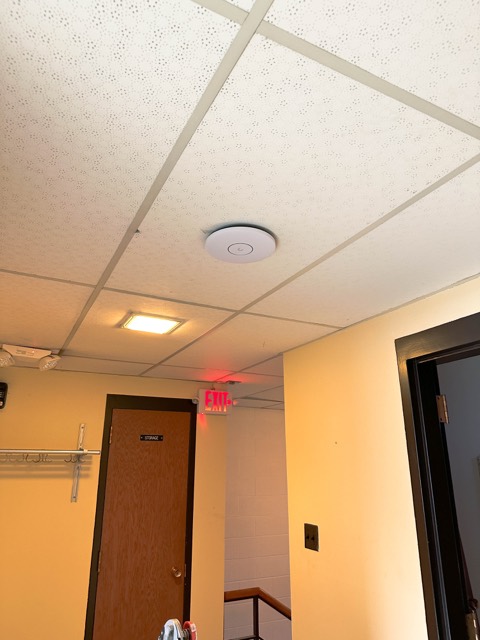 Access point on the hallway ceiling