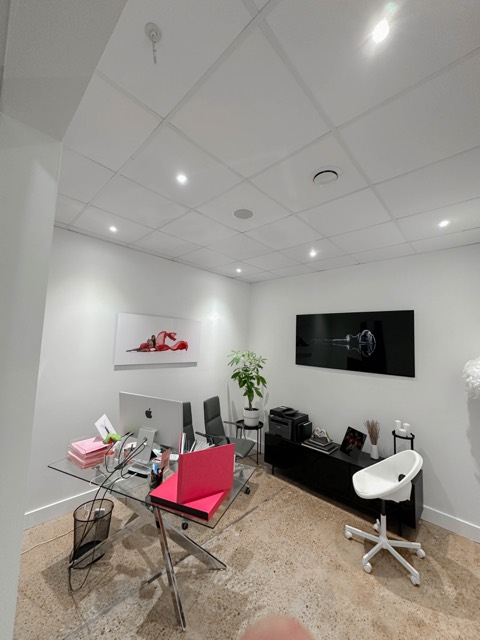 Private office with wall display