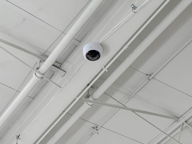 Dome camera on the ceiling