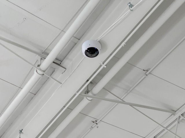 Dome camera covering the studio floor