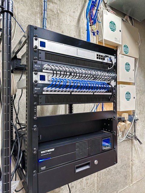 Wall rack on the basement wall