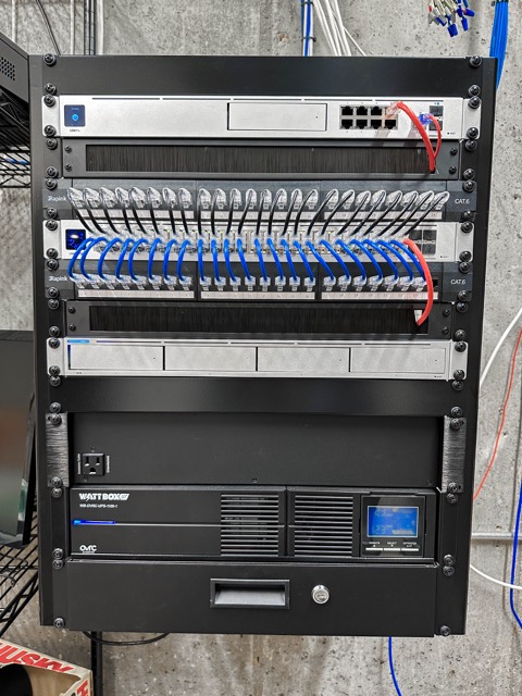 Rack front with dressed cables