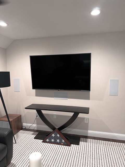 Family room with TV and console