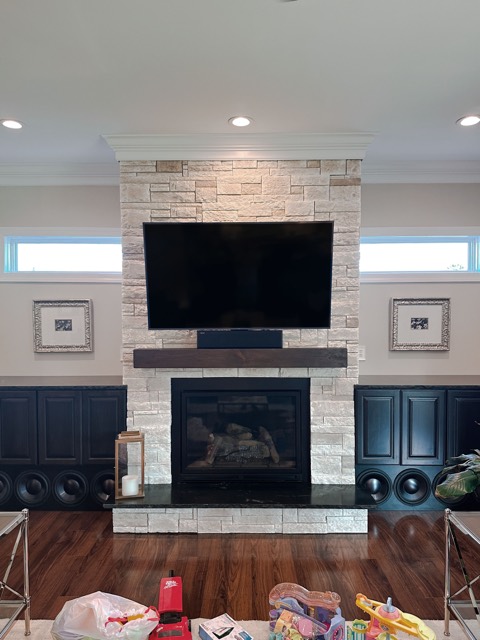 Fireplace TV wall