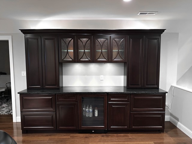 Built-in cabinet with custom LED accent lighting