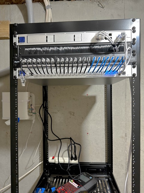 Wall rack with patch panel