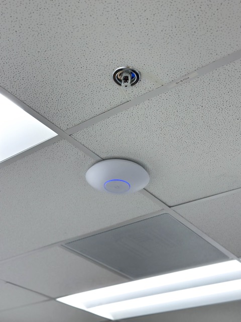 Access point on an office drop ceiling