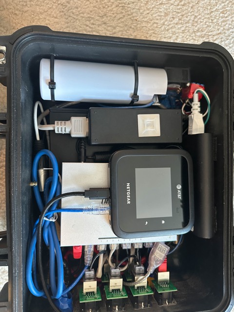 Open case with switch, gateway, and patching