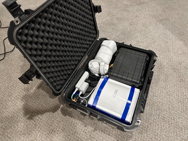 WiFi case packed for the road