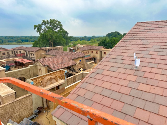 Tile rooftops with an access point in place