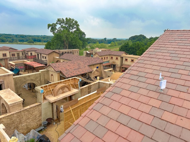 Rooftop access point overlooking the set