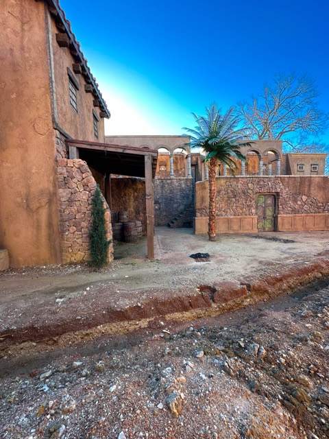 Set building with new conduit in the trench