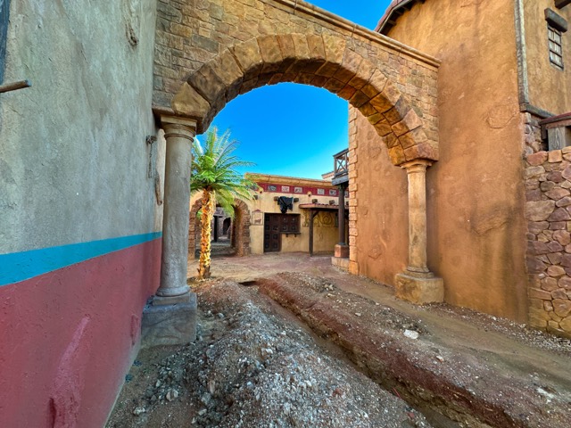 Stone archway on the backlot