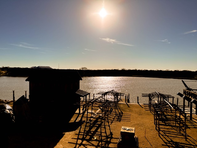 Sunset over the lake from the backlot