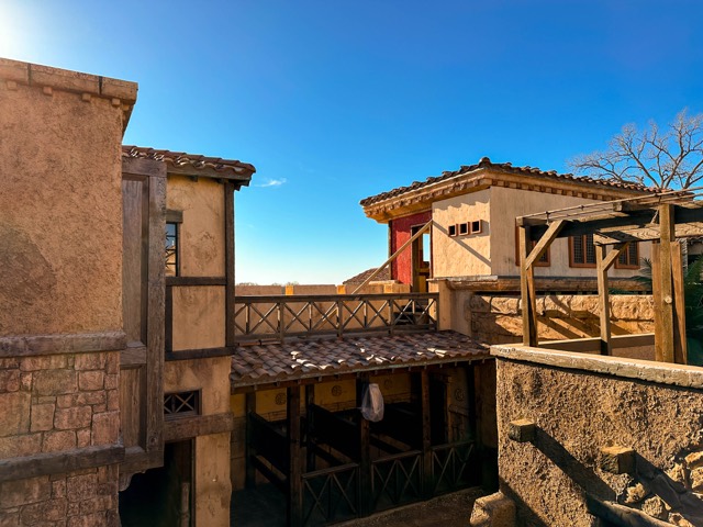 Rooftops and balconies on the backlot