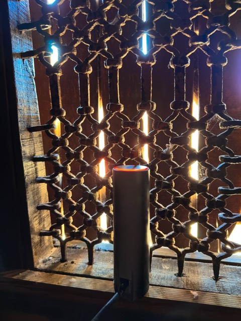 Access point hidden inside a set lantern