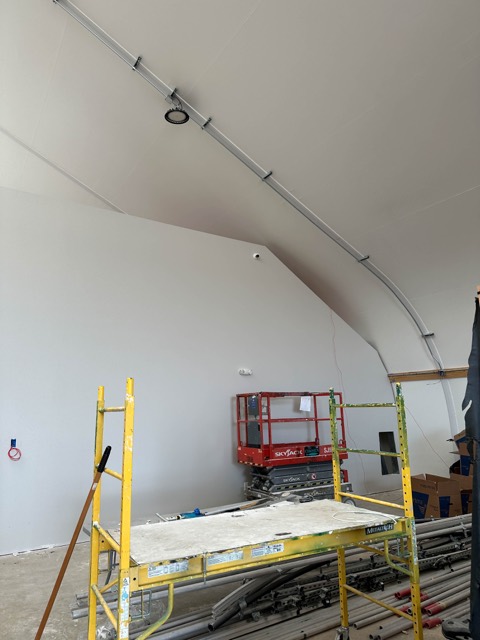Lift in the hallway during the install
