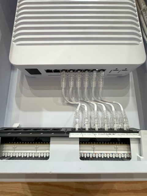 Access point with dressed cabling close up