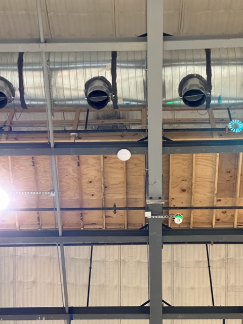 Roof structure above the set with access point