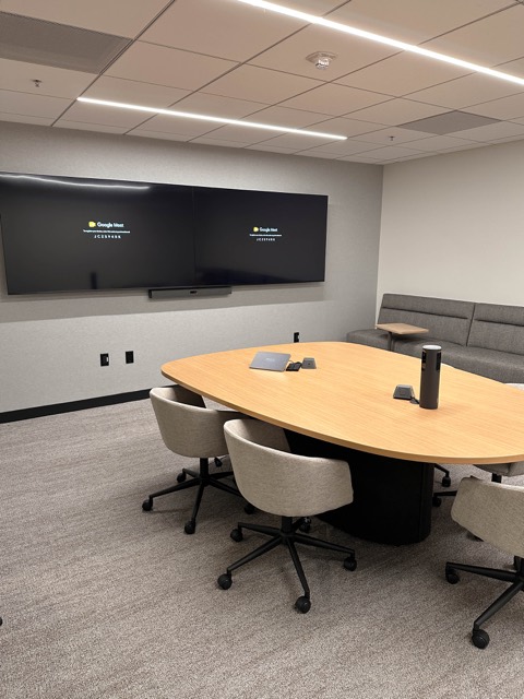 Boardroom with dual displays